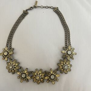 BaubleBar Sugarfix Chunky Crystal Rhinestone Gold Tone Chain Statement Necklace